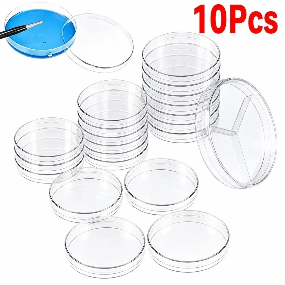 10Pcs/Set Plastic Petri Dish 35/60/70/90/100/120/150mm Disposable Disposable Petri Dish Bacteria Culture Plate Laboratory