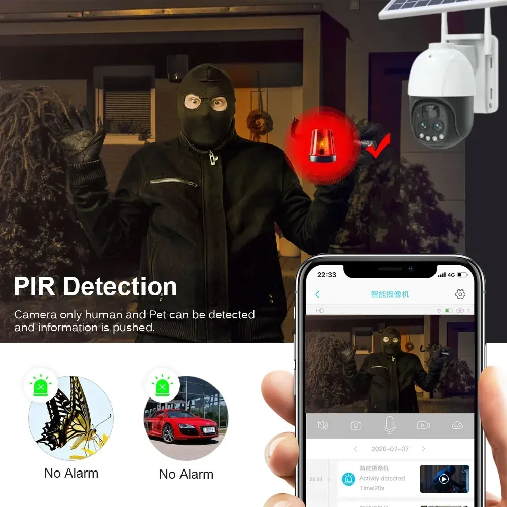 Dual Lens 10X Zoom 4K PTZ  Security Solar 4g Camera 2 Way Audio PIR Detection Outdoor CCTV Surveillance Wireless IP Camera 8MP