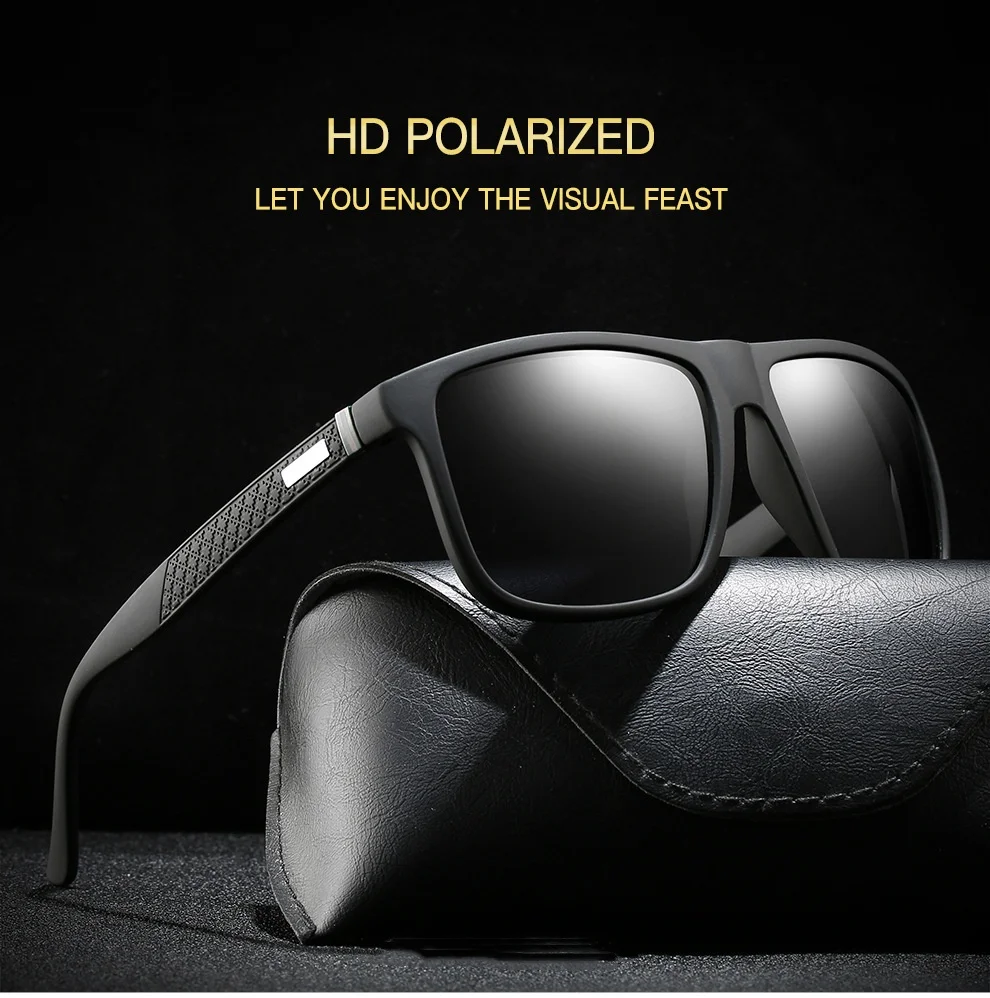 

New Classic Square Polarized Sunglasses Men Women Retro Black Sun Glasses Male Female Fashion Summer Anti Glare Driving Shades