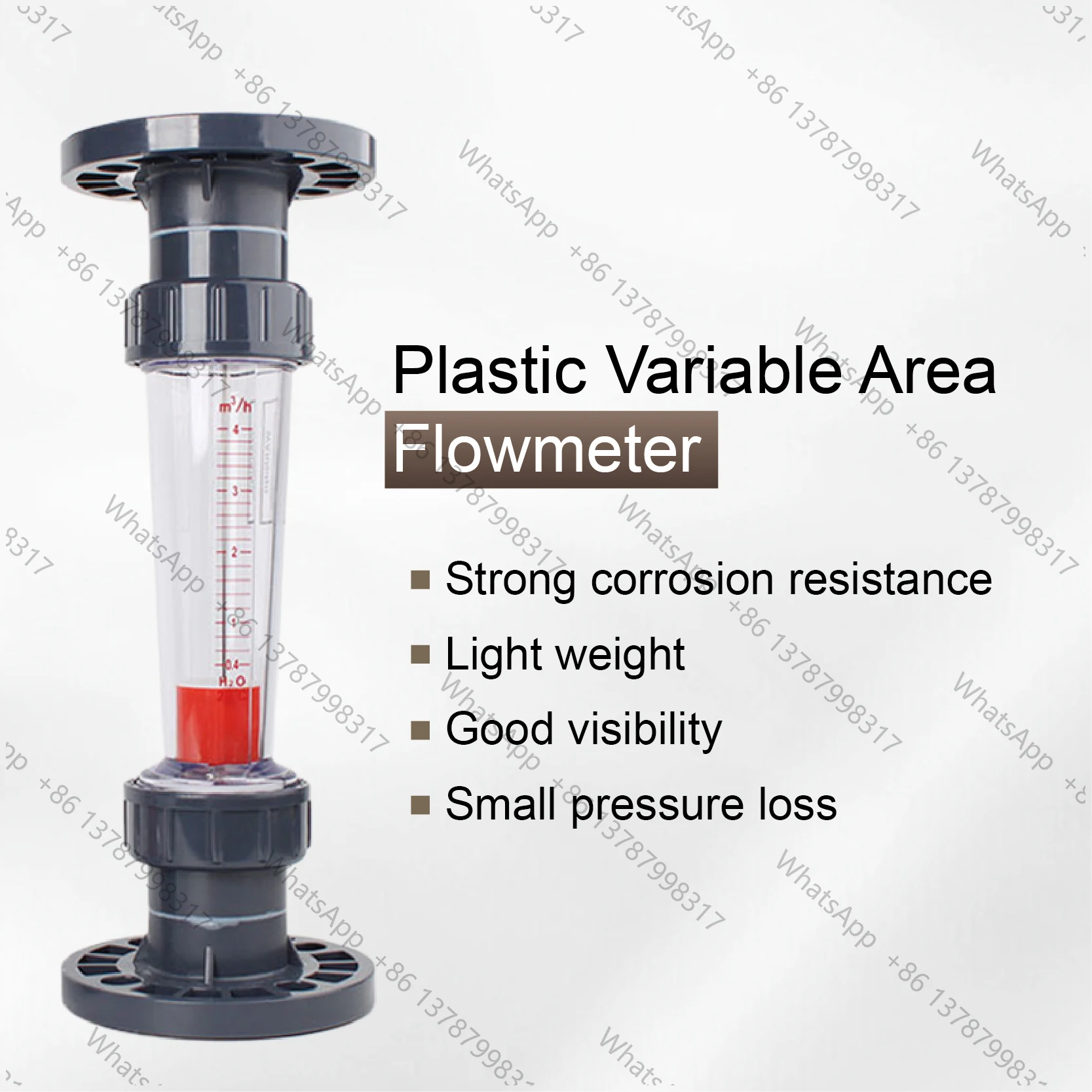 LZS-50 Rotameter Plastic Tube Flow Meter for Water Treatment Liquid Measurement Industrial Pipe Flow Meter