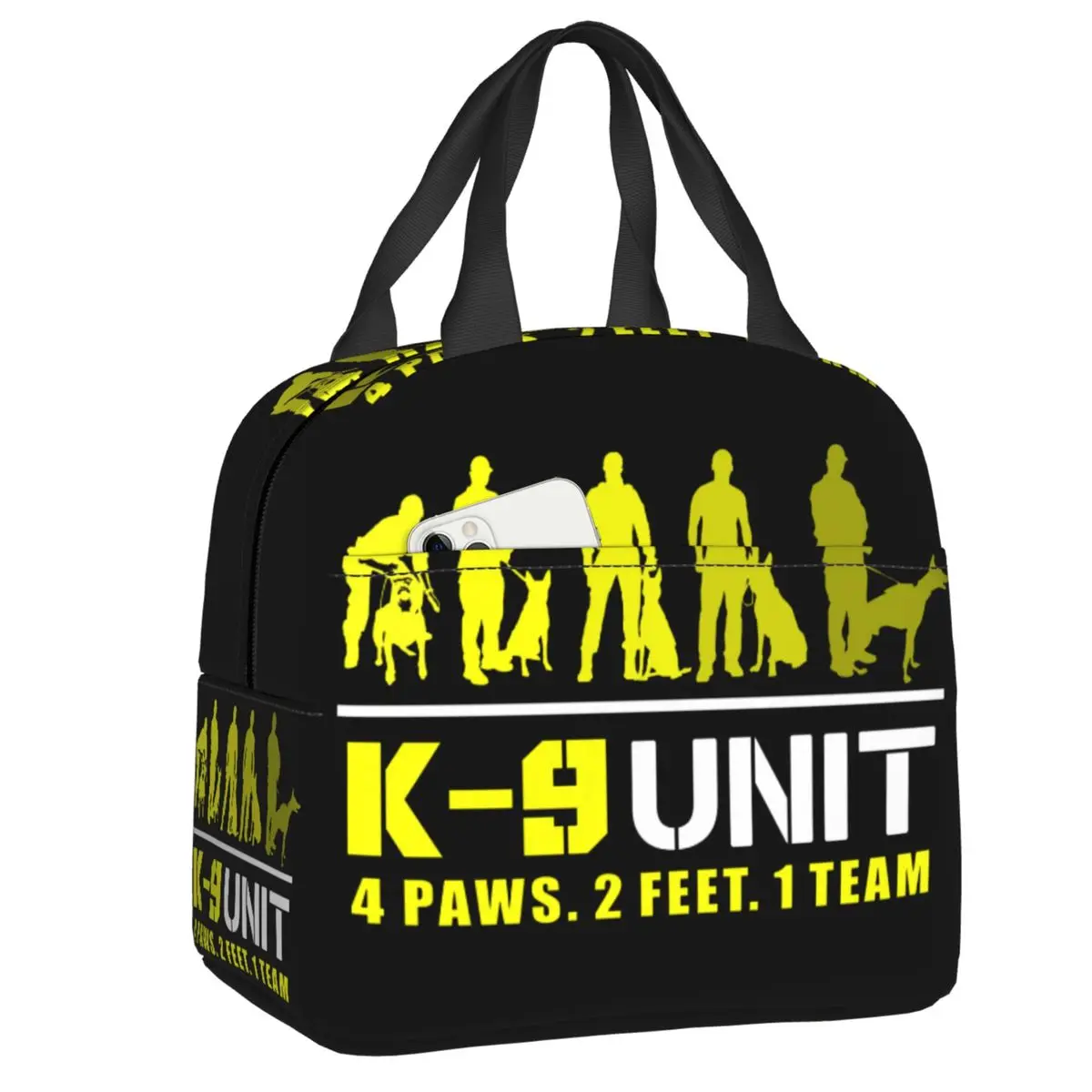 

K9 Unit Malinois Thermal Insulated Lunch Bags Women Belgian Shepherd Dog Resuable Lunch Tote for Work School Travel Food Box