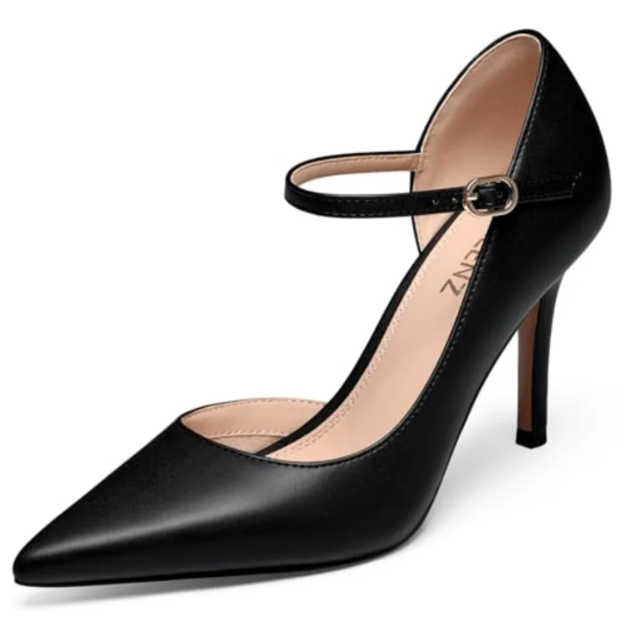 CELLENZ Women High Heels Pumps: Closed Pointed Toe 3.5-Inch Stiletto Heel, Strappy Dress Office Formal Graduation Shoes Sexy Pr
