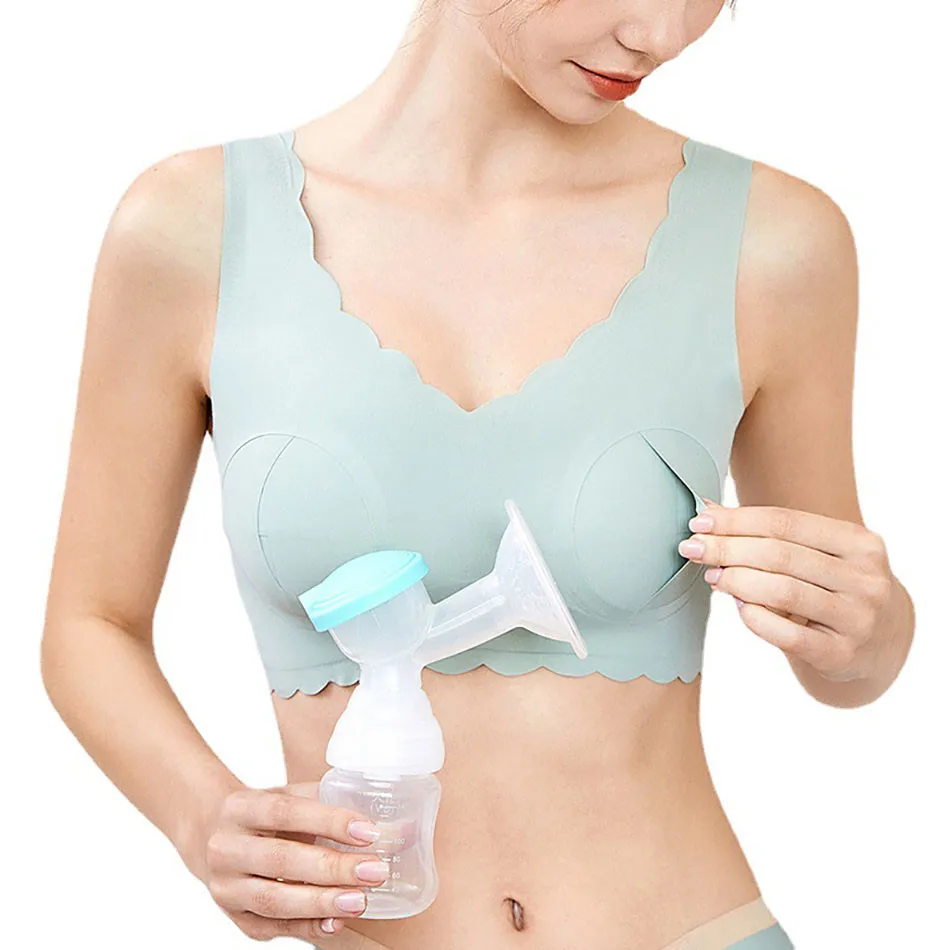 แฮนด์ฟรี Maternity Nursing Bra Breathable และสบาย PLUS ขนาดสายรัดกว้าง Brelette ไม่มีรอยต่อให้นมบุตรสูบน้ํา Session