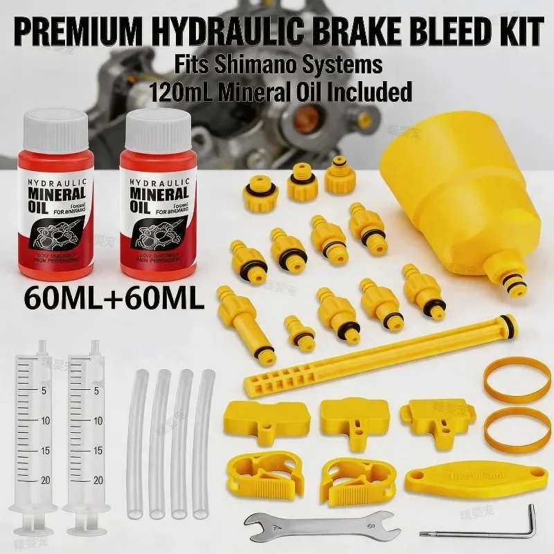 Universal Hydraulic Disc Brake Bleed Tools Matching 60ml Mineral Oil Practical Maintenance Kit For Road And Mountain Bikes