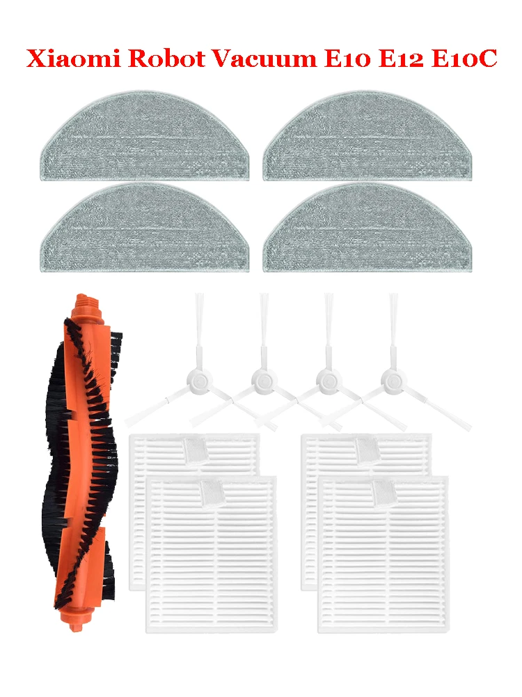 Für xiaomi roboter vakuum e10 e12 b112 kehrer reiniger ersatzteile rollens eiten bürste hepa filter mop tuch lappen zubehör – Detail 4