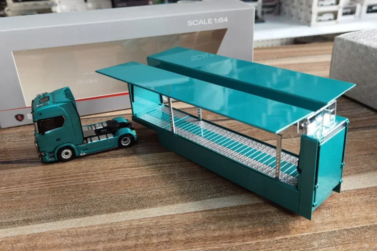 Kengfai-金属製の車のモデル,おもちゃ,トランスポート,トラック,装飾品,kengfaiギフト,1/64 scania s730 v8コレクション