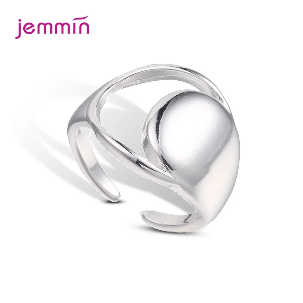 Creative 925 Sterling Silver Gold Color Rings for Women Men Punk Chunky Irregular Smooth Round Female Male Statement Jewelry