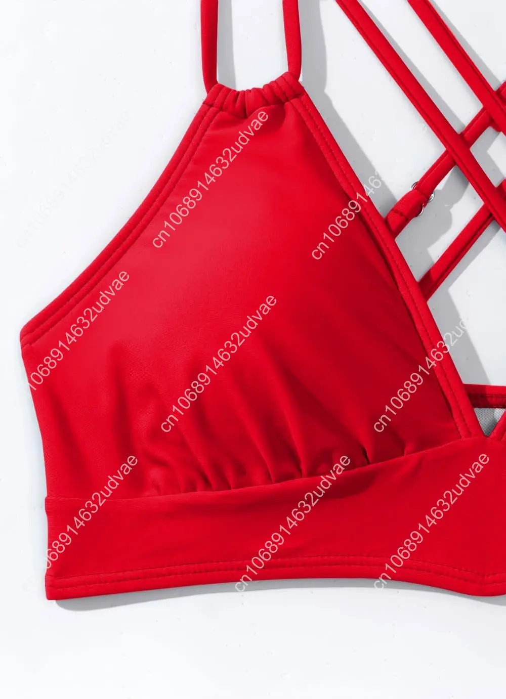 Tainehs Women's Push Up V Neck Bikini Sets Criss Cross Back Two Piece Bathing Suit