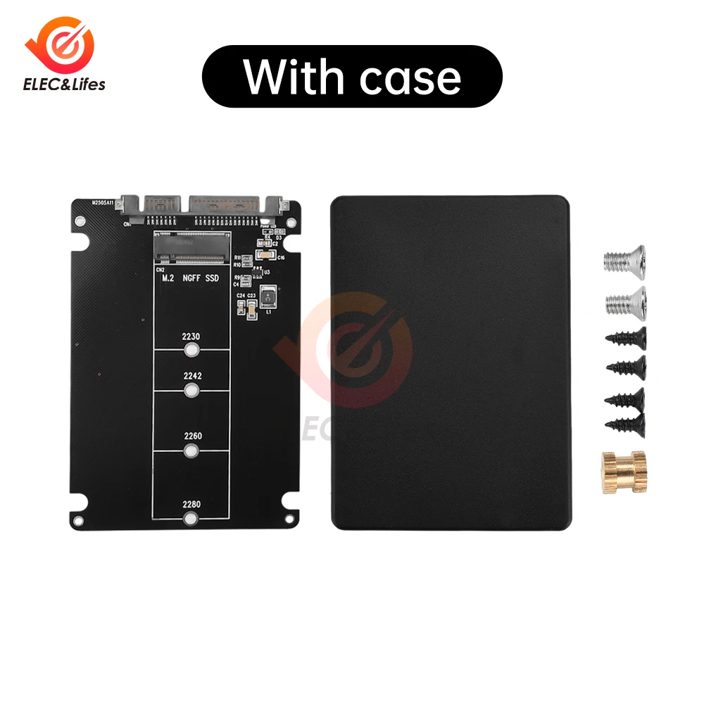 M.2 SATA Adapter Raiser M2 to SATA Adapter M.2 to SATA Adapter M.2 NGFF Converter 2.5" SATA3 Card B Key for 2230-2280 M2 SSD