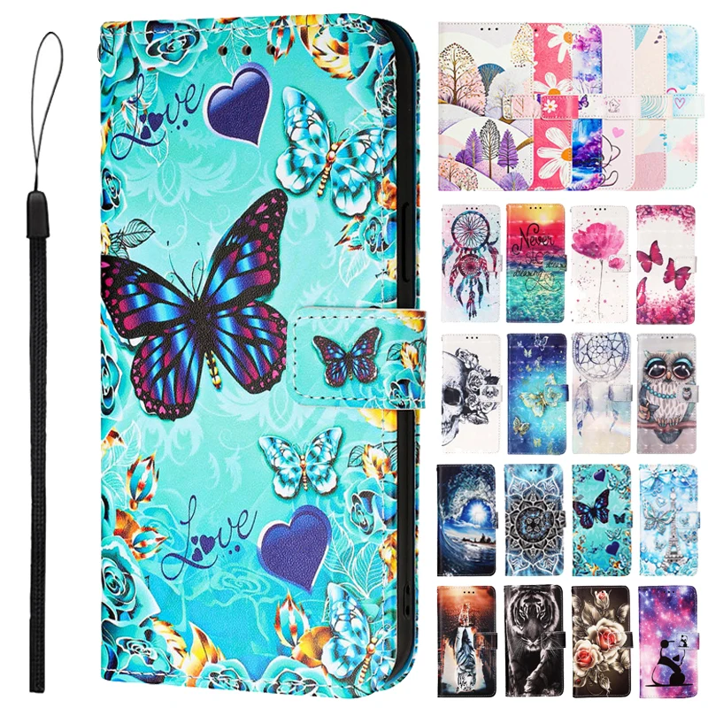 Retro Flower Design Wallet Leather Case For OPPO Reno13 F FS Reno 13F 4G 13 Pro 5G Reno13F Coque Magnetic Flip Cover Phone Bags