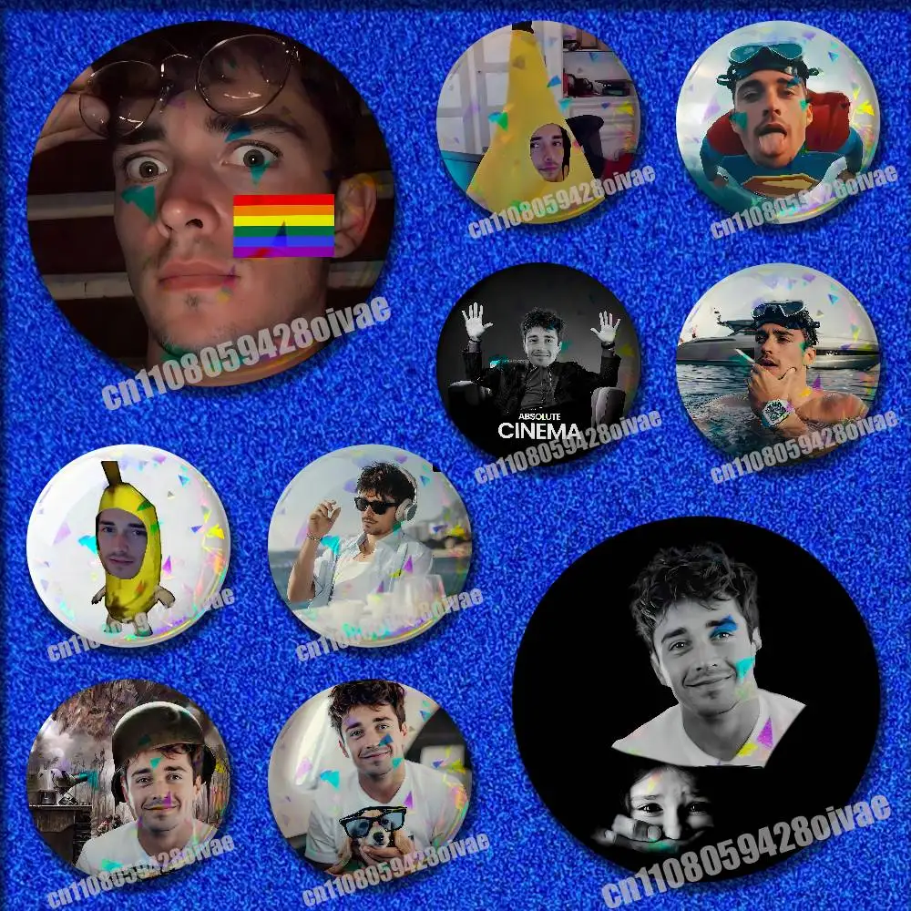 

C-Charles Leclerc Insignia Badge Case For Collectibles 32mm 58mm Ornament Brooch Button Round Pins