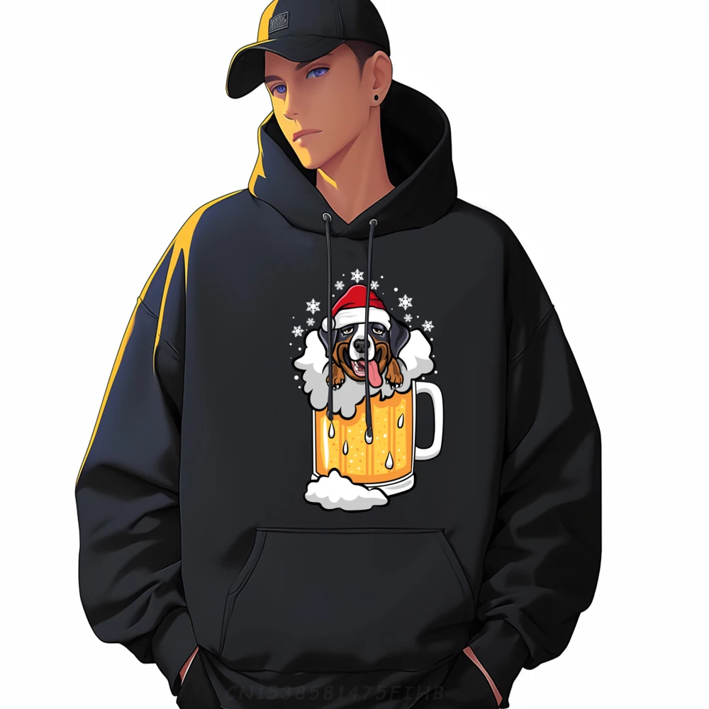 

Funny drunk Beer Bernese Christmas Dog Anime Sweatshirts Luxury Brand Casual Men Christmas Sweater Long Sleeve