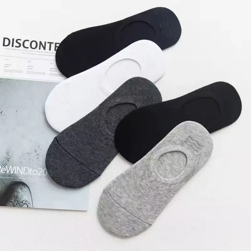 1 pair of brand men's boat socks New Black business men's socks soft and breathable Quality men's socks Size (38-44)