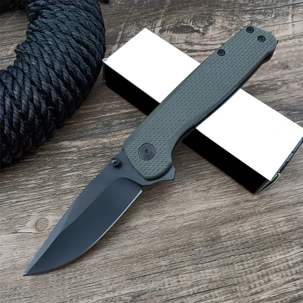 Auxiliary Quick Open D2 Blade Nylon Fiber Handle Pocket Folding Knife Fliper Knife EDC Tactical Knife Hunting Survival Knives