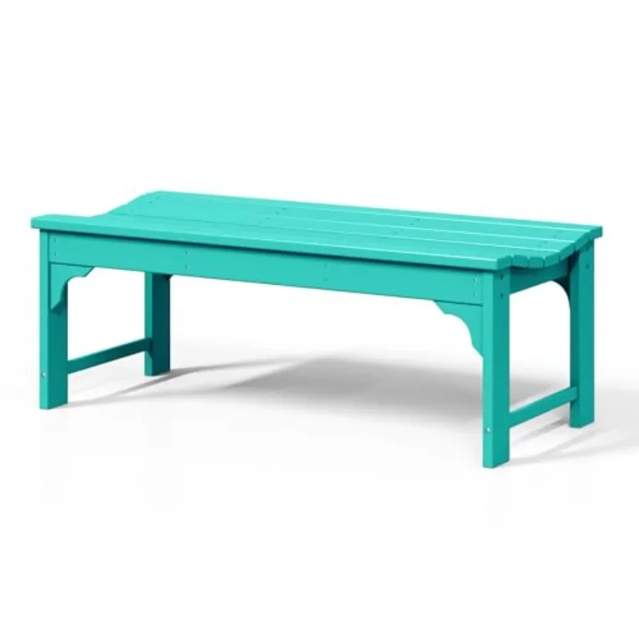 WestinTrends Malibu Outdoor Bench, All Weather Resistant Poly Lumber Backless Patio Garden Bench, Adirondack Curved Bench Seat