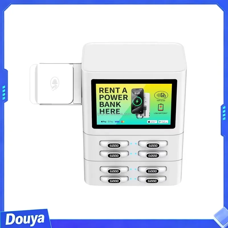 Commercial 8-Slot Stackable Fast Charging Power Bank Station with 8
