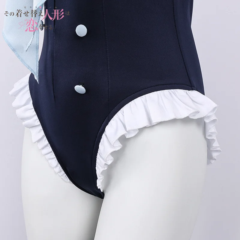 Anime My Dress-Up 달링 키타가와 마린 새로 코스프레 의상 가발 키타가와 마린 여름 섹시한 네이비 스타일 수영복 파티 정장