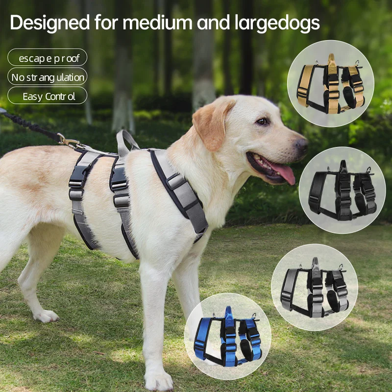 Dog Harness Outdoor Sports Harness Adjustable Anti-Breakaway Harness Easy-To-Control Dog Accessories For Medium And Large Dogs