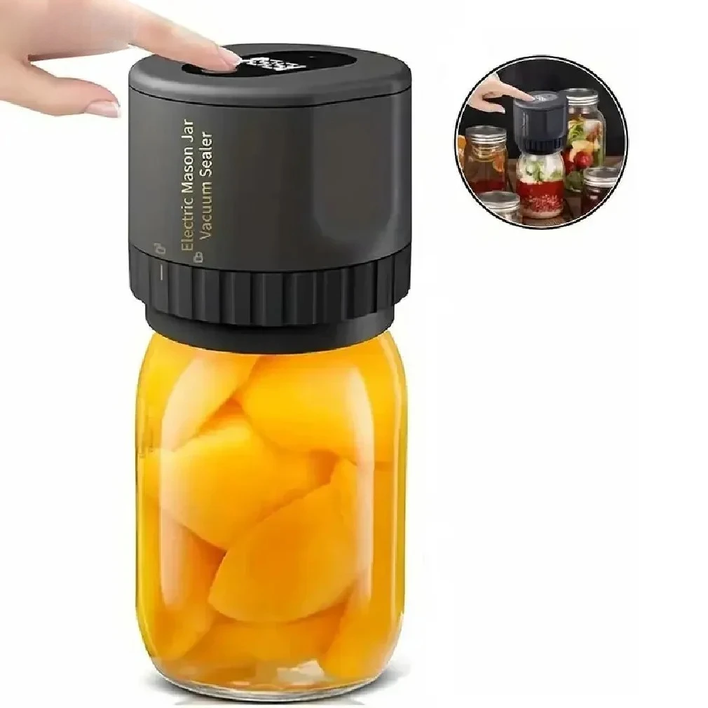 Kit sellador al vacío eléctrico para tarros Mason, inalámbrico, para tarros Mason de boca ancha para fermentación con tarros Mas
