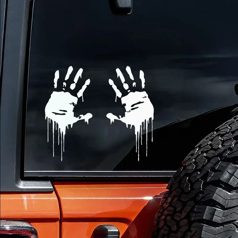 1Pair 15x7.5cm Bloody Handprints Horror Car Stickers Auto Body Windows Motorcycle Laptop Walls Vinyl Film Decal Car Accessories