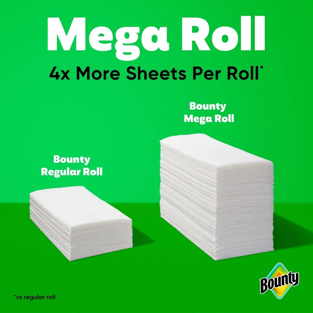 مناشف ورقية من Mega Rolls Select-A-Size، نسيج ماسي متين فائق الامتصاص، يلتقط بسرعة، مهام منزلية مثالية