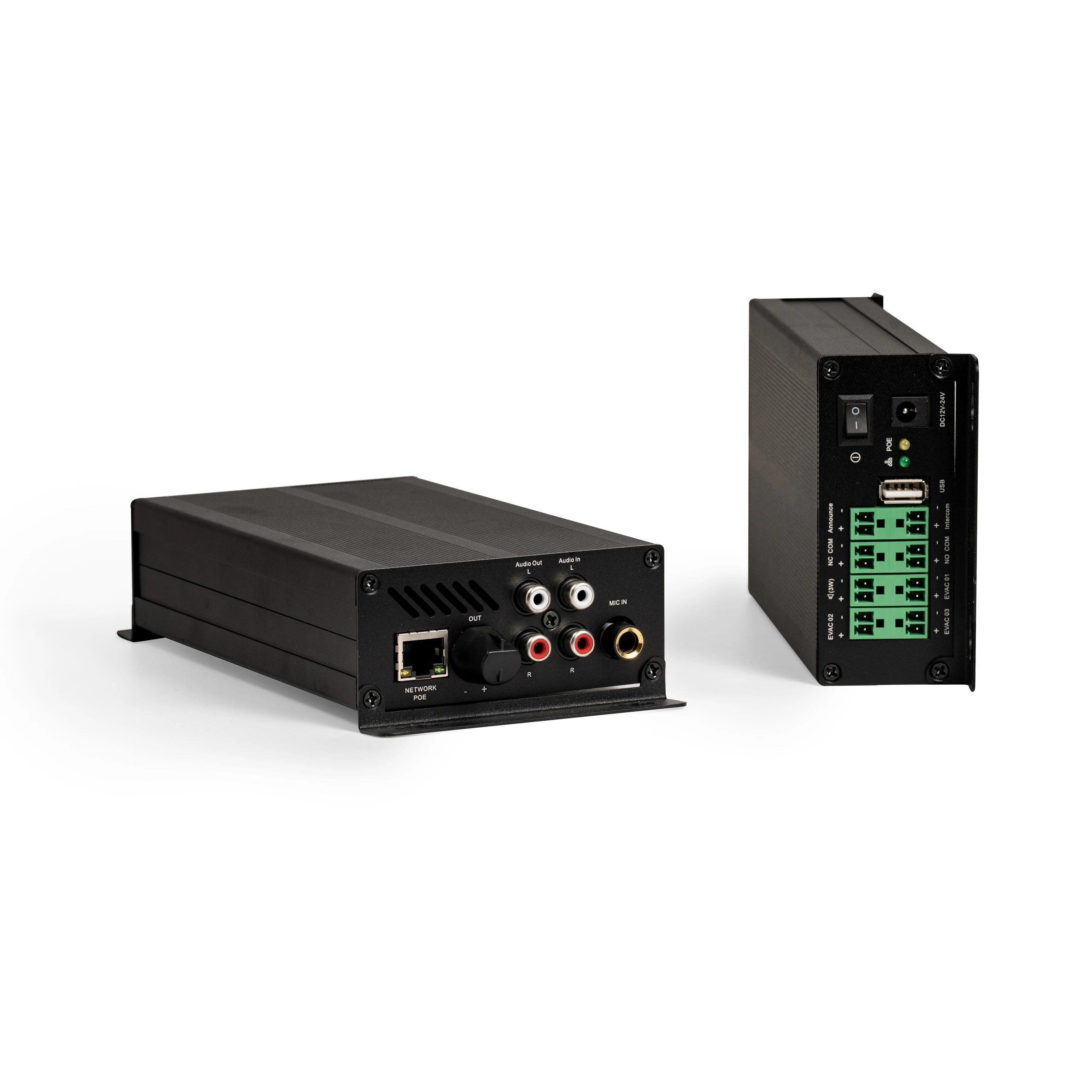 

IP audio encoder and decoder with 3 EVAC triggers announce intercom mic in for school IP PA system