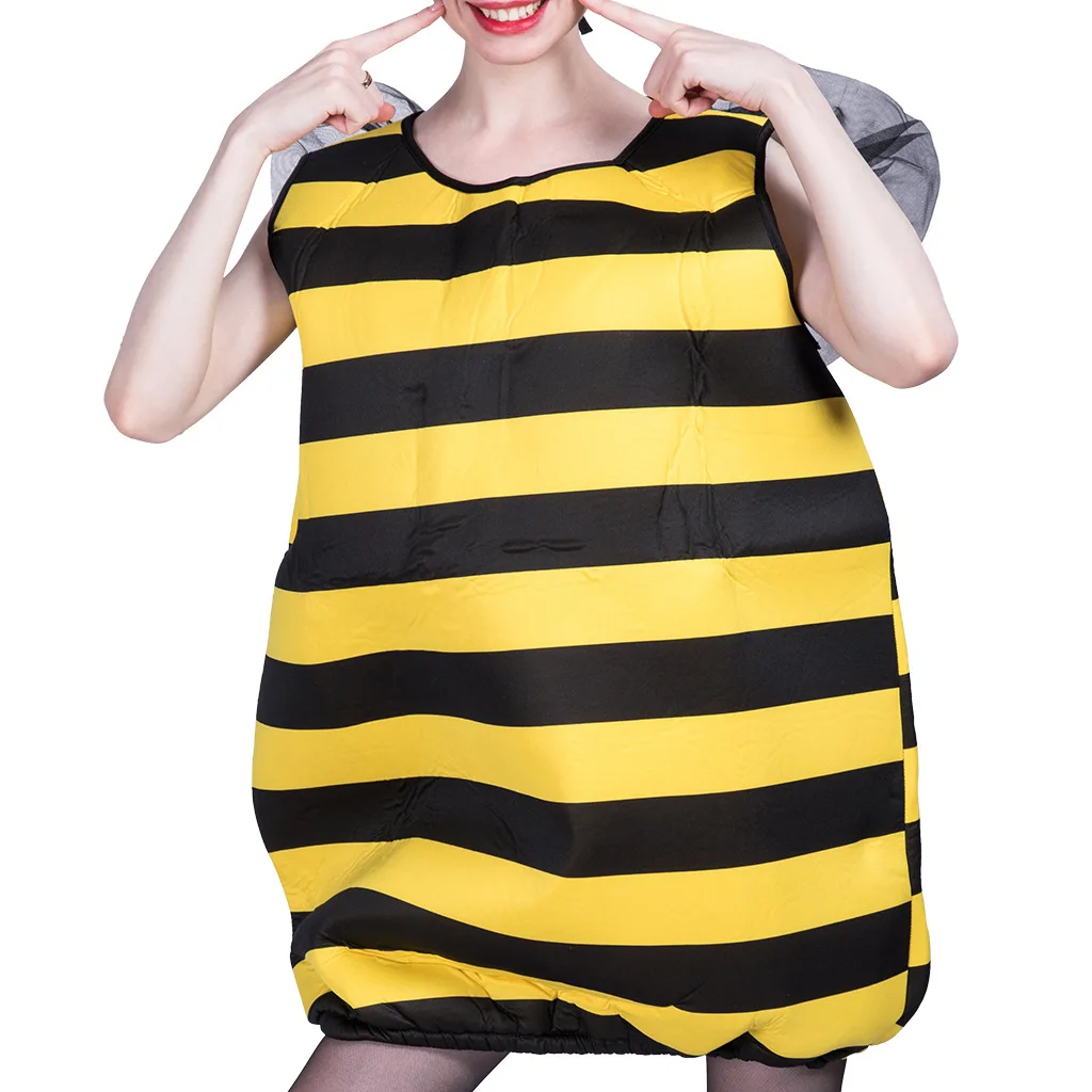 Bee Costume Adult Halloween Suit Funny Cute Outfit Men Women Festival Party Jumpsuit Animal Cosplay Onesie