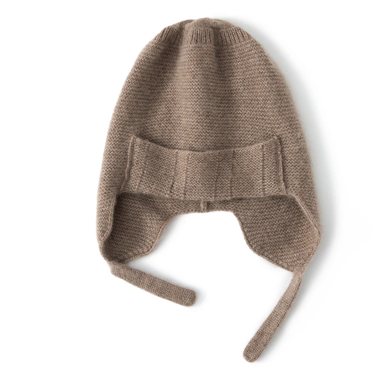 Hohe Qualität Winter Frauen Kaschmir Hüte Mode Im Freien Warm Halten Ohr Caps Solide Strick Beanie Russische Hut Weibliche Bomber Hüte – Detail 7