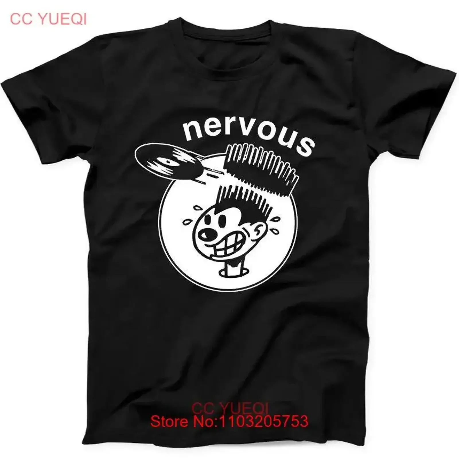 

Nervous Records, хип-хоп, домашняя музыка, забавная бестселлерная футболка, черная 56, винтажная, растянутая, слегка модная, стильная
