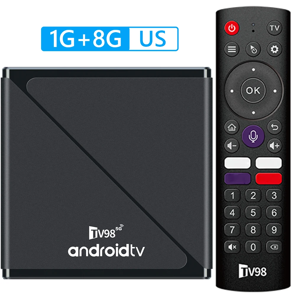 2,4G y 5G WiFi Dual BT5.0 reproductor multimedia decodificador Allwinner H313 Quad Core Android 14 TV Box control remoto por voz Digital HD 8K 4K