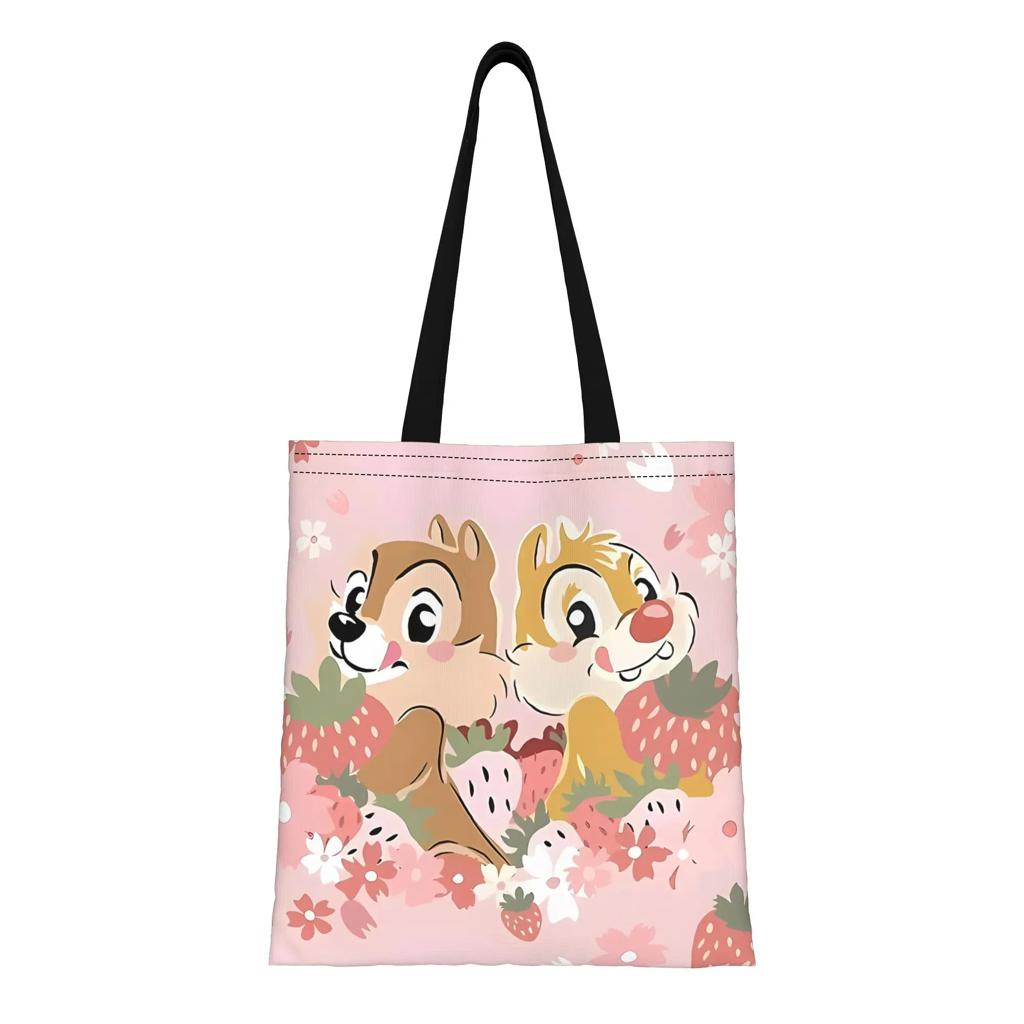 

Back to school season Chip And Dale Chip 'n' Dale Canvas Tote Bag Perfect for Shopping Women's Top-Handle Bags