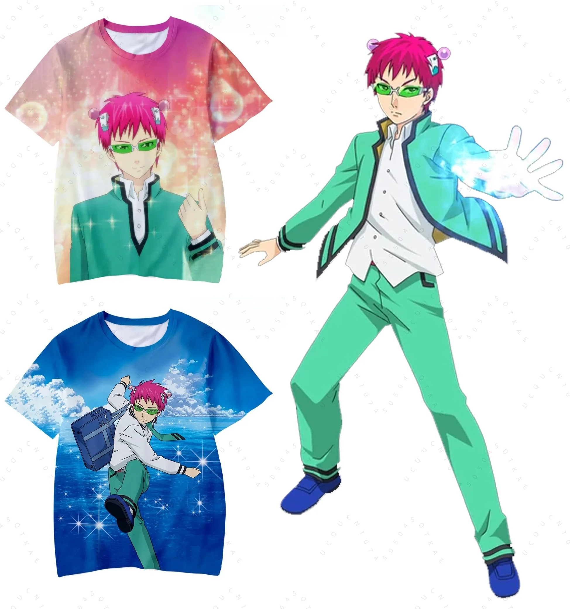 2026 Saiki Kusuo No Sai-Nan T-Shirt Bedruckt für Männer/Frauen/Kinder Harajuku Lustiges T-Shirt Kostüm Kawaii Japan Anime Top Radsport-T-Shirts