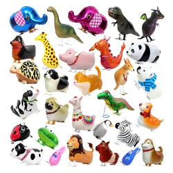 Standing Animals Foil Balloons Baby Shower Birthday Party Decoration Cat Dog Lion Bear Dinosaur Walking Animal Balloon Kids Toy