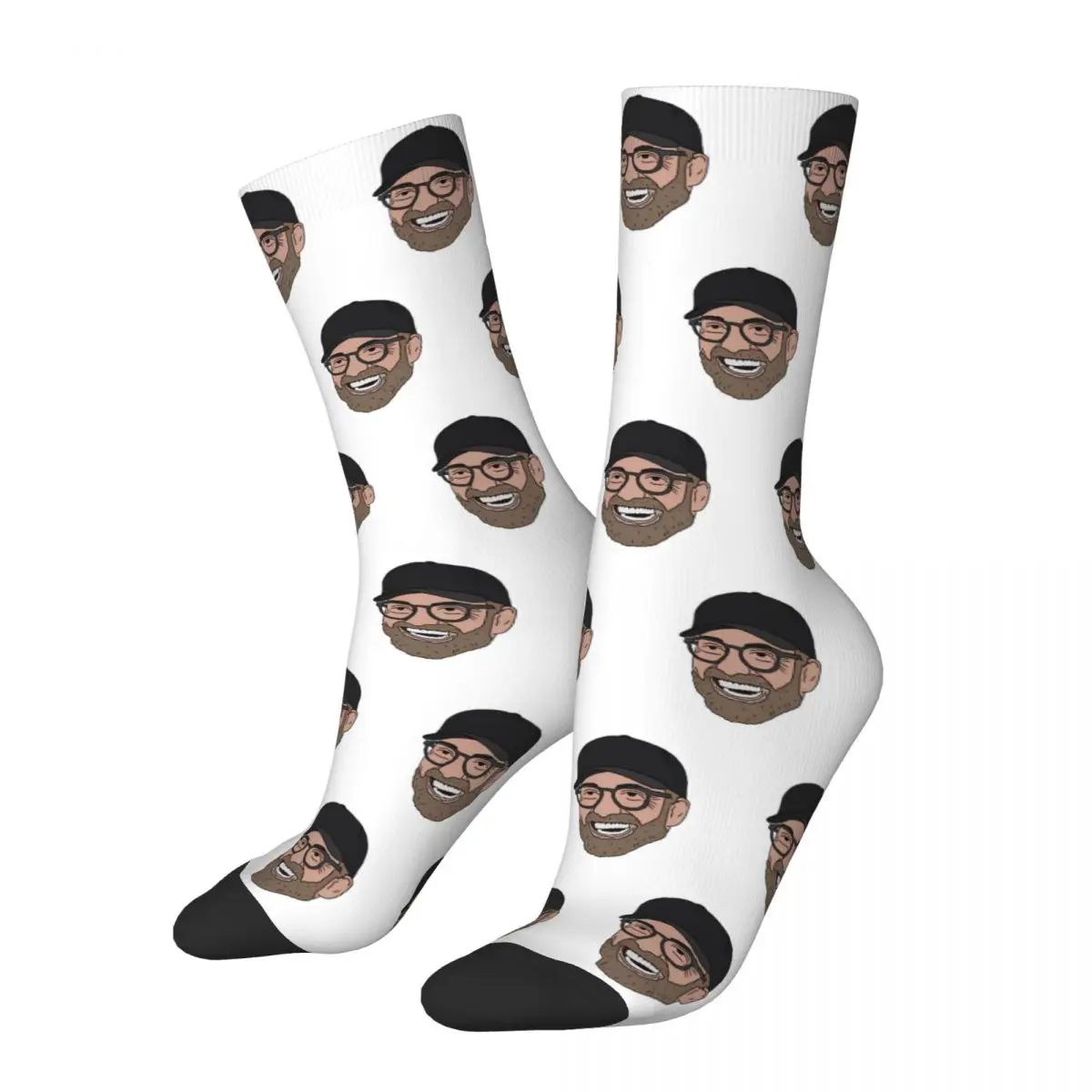 Funny Jurgen Klopp Skateboard Socks Polyester Middle Tube Socks for Unisex Sweat Absorbing