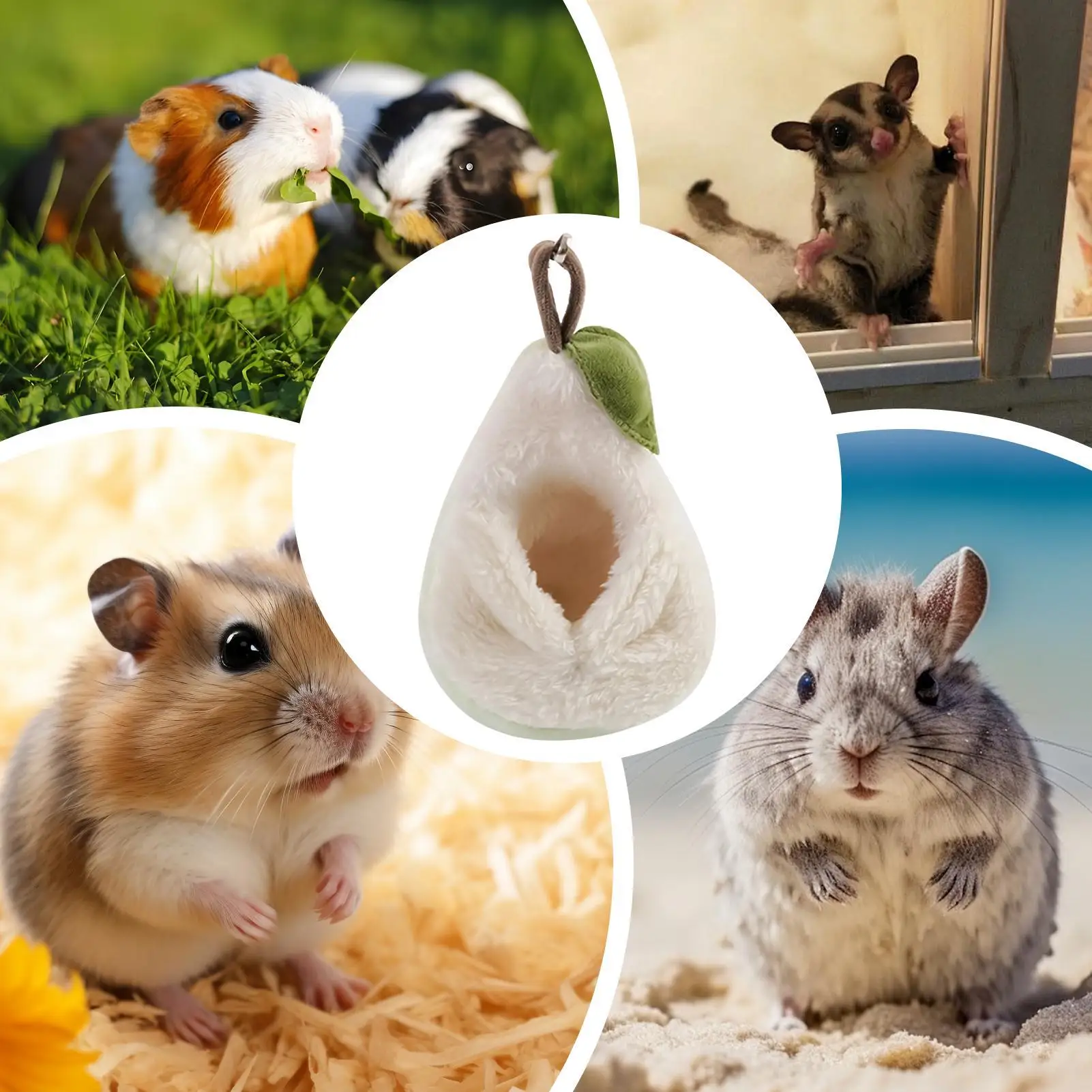 Windproof Hamster Nest Hamster House Winter Plushy Nest Small Animal Bed Plush Sleeping Bag Pear Shape Hamster Hammock Soft Bed - view 5