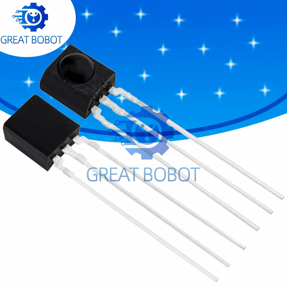 5PCS TSOP4838 38kHz IR Receiver Module, DIP-3 Universal Infrared Remote Control Sensor