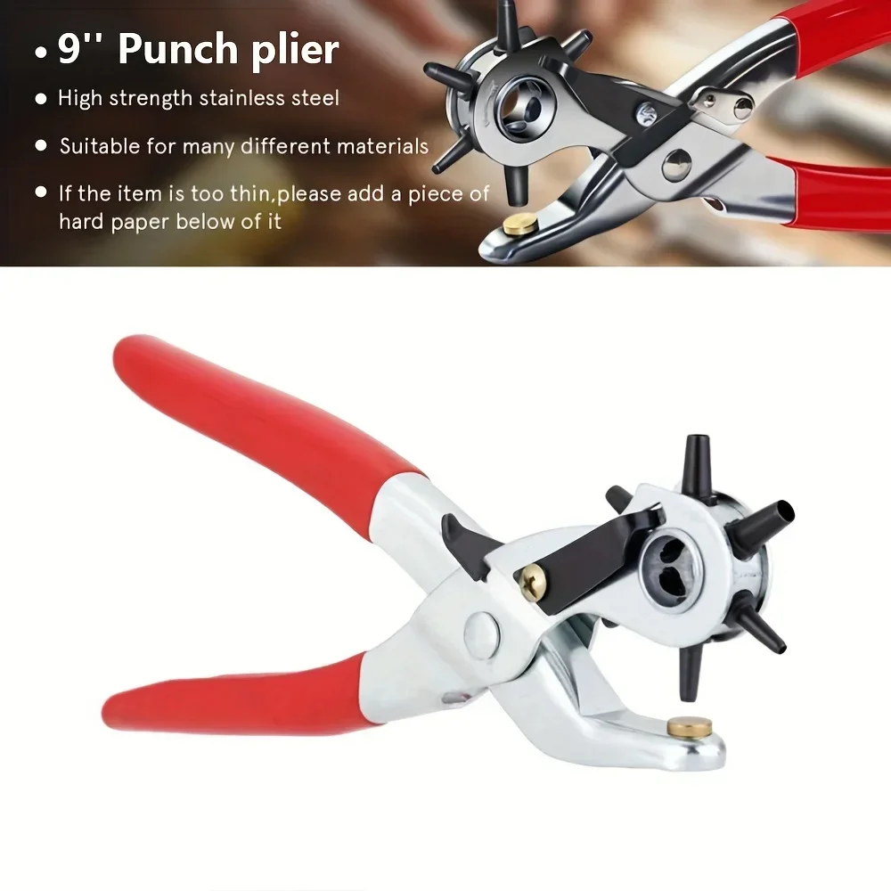 Professional Leather Hole Punch Set - Manual Belt, Saddle, Dog Collar & Watch Band Cutter Kit For Perfect Round Holes In Belts