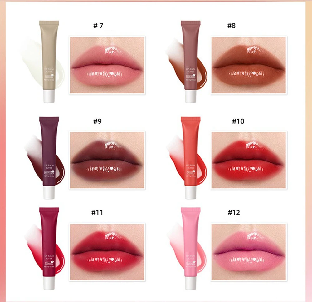 ฉลากส่วนตัว 6 สี Butter Lipgloss โลโก้ที่กําหนดเอง Water Light Glass High Moisturizing Active Lip Glaze Moist แต่งหน้าขายส่ง