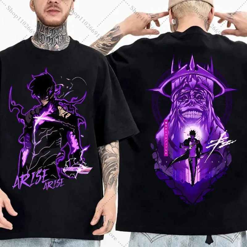 أنيمي سولو التسوية القطن تي شيرت للكبار قصيرة الأكمام المحملة الصيف موضة مطبوعة بلايز الرجال الملابس تي شيرت للجنسين هدية 2025 #5