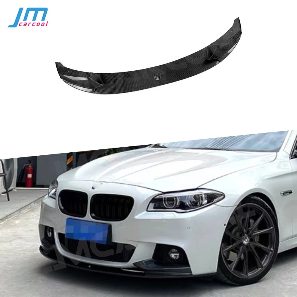 

ABS Material 4 PCS Carbon Fiber Look Front Bumper Lip Chin Spoiler Car Accessorise For BMW 5 Series F10 M Sport 2011-2016