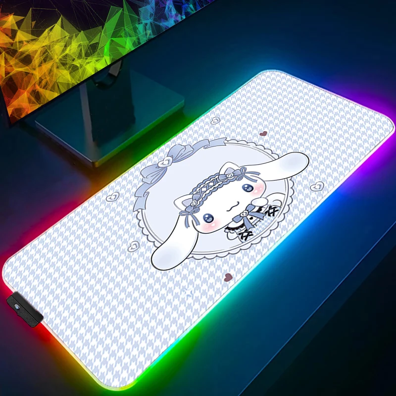 لوحة ماوس RGB Cinnamoroll Professional Lock Edge ألعاب الرياضات الإلكترونية سرعة الكمبيوتر لوحة مفاتيح مطاطية للألعاب بإضاءة خلفية LED لوحة ماوس مكتبية #3