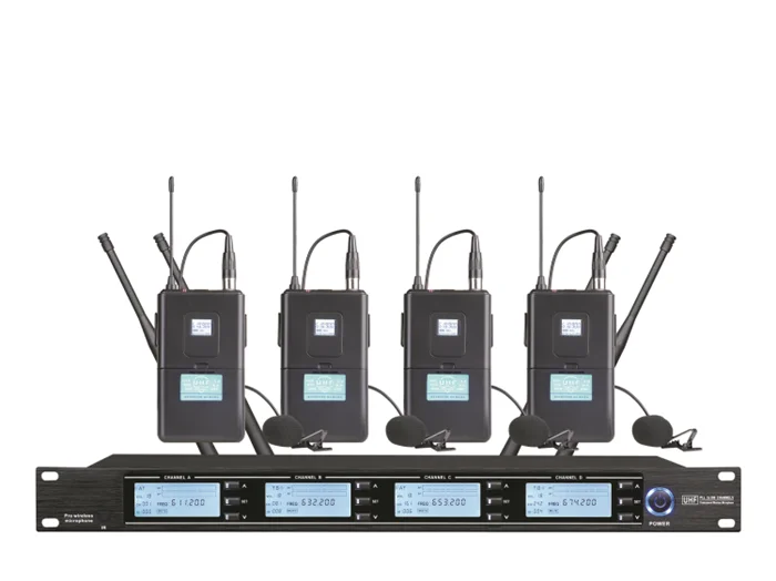 TKG 4 canali apparecchiature audio karaoke cuffia lavalier concerto all'aperto Microfono wireless senza fili sistema uhf professionale