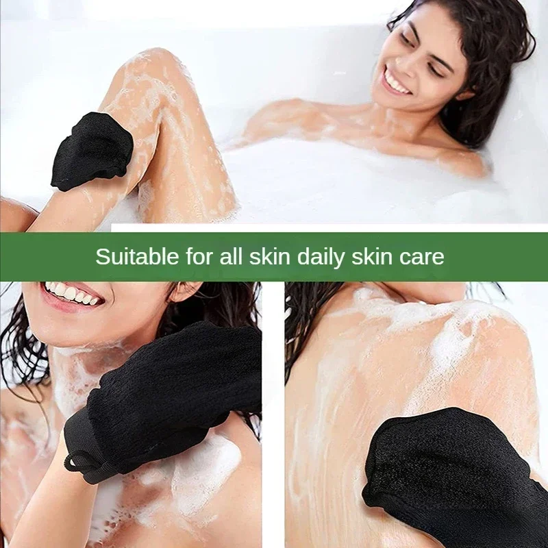 ถุงมืออาบน้ําหลากสี Body Scrub Exfoliating Glove Dead Skin Remover แปรงอาบน้ํานวดหน้าทําความสะอาดลึกผ้าเช็ดตัวเครื่องมืออาบน้ํา