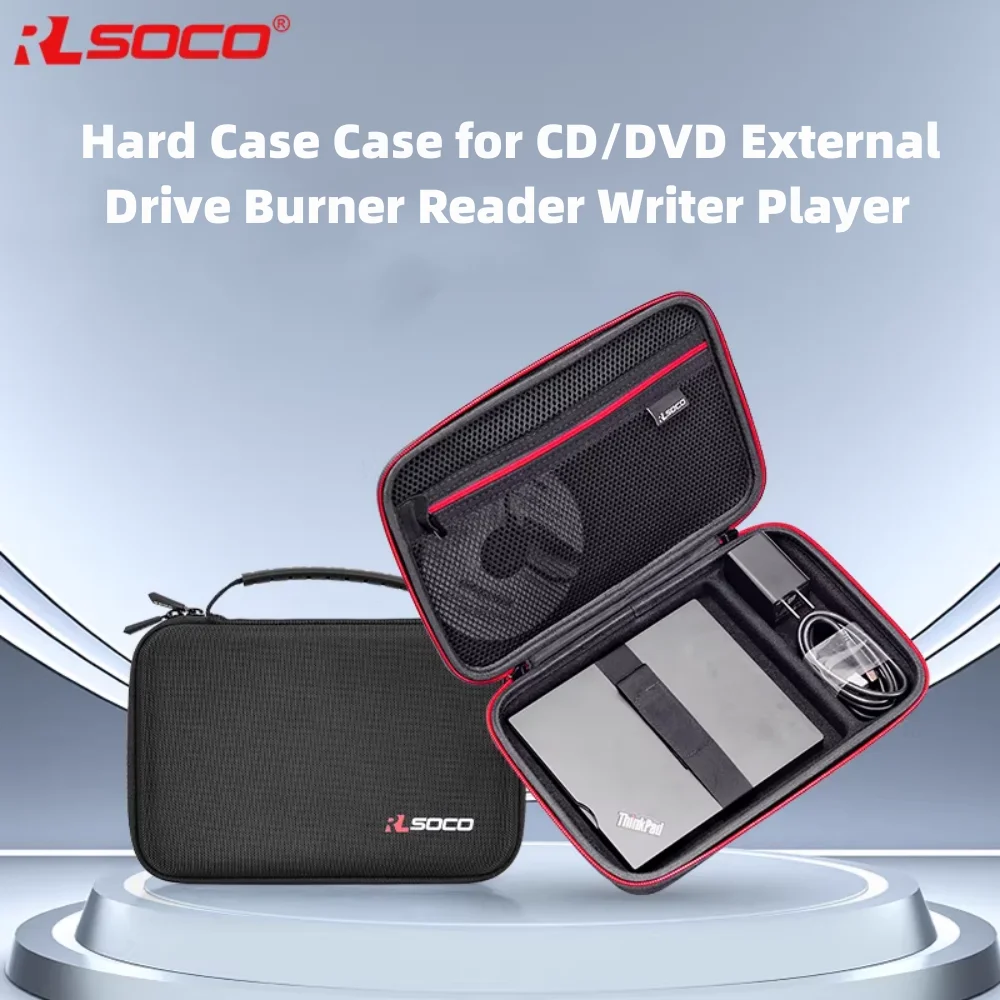 

RLSOCO Case for CD/DVD External Drive Burner Reader Writer Player, Suitable for LG, Dell, ASUS, Verbatim, HP, aelrsoch etc