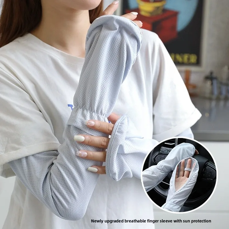 Summer Ice Silk Loose Driving Women's Sun Protection Arm Sve Covers UV Protection Hand Gloves for Car Driving