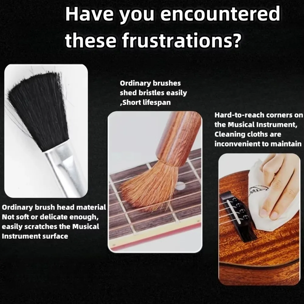 

Multi-Purpose Fingerboard Cleaning Brush String Cleaning Double Head Dust Removal Brush Dust Removal Durable Guitar Care Brush