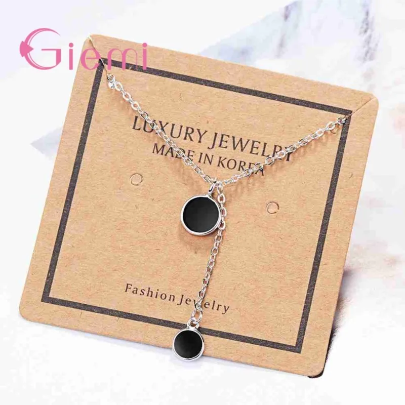 Изящное колье-подвеска из стерлингового серебра 925 пробы в простом стиле для женщин, красивое ювелирное украшение, изысканный подарок на годовщину, очаровательный шарм.