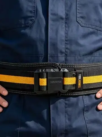 TOOLHUWEI Hochleistungs-Arbeitsgürtel, Verdickter Premium-Oxford-Stoff-Bauarbeitergürtel, Leichter Arbeitsgürtel mit Verstellbarer Schnalle – Detail 2