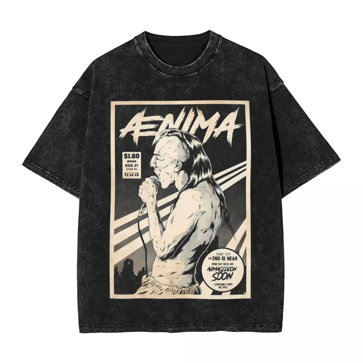 

Washed T Shirt Tool Band Metal Music Hip Hop Casual T-Shirt Streetwear 100% Cotton Graphic Printed Tops Tees Men Women