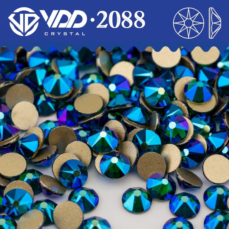 VDD 100 Emerald AB SS16-SS30 High Quality AAAAA 2088 Rhinestones Crystal Flatback 16cut Diamond Stones For DIY Nail Art